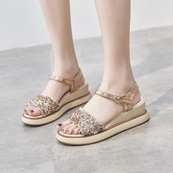 platform sandals women 2021 summer gold slippers chunky sandal breathable shoes buckle strap female sandalias mujer, Black
platform sandals women 2021 summer gold slippers chunky sandal breathable shoes buckle strap female sandalias mujer, Black