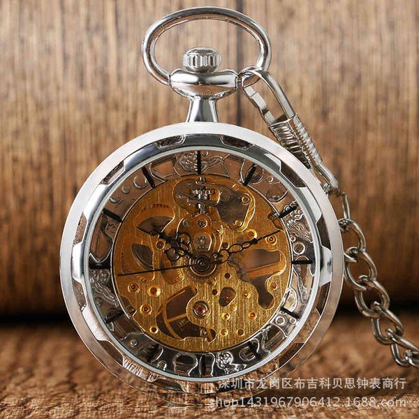 large pocket watch straight sier transparent simple men's and women's pocket watch, Slivery;brown
large pocket watch straight sier transparent simple men's and women's pocket watch, Slivery;brown