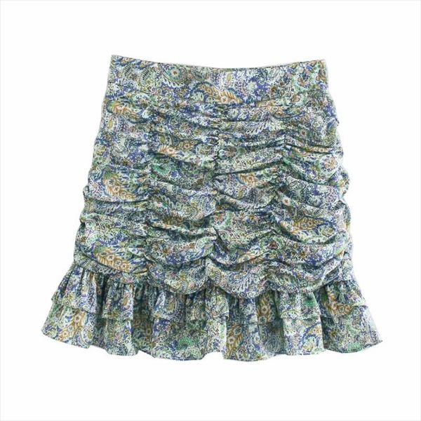 spring vintage paisley print ruffled womens skirts hem pleated mini casual female clothes p2005, Black
spring vintage paisley print ruffled womens skirts hem pleated mini casual female clothes p2005, Black