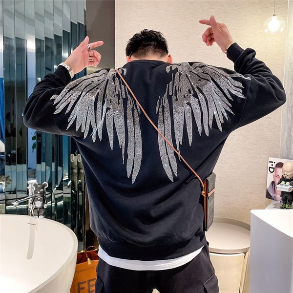 Men's Fashion Hoodies Oversize Loose Fit Male Female Sweatshirts HipHop Long Sleeve T-shirts Streetwear with Rhinestone Women Sweater, Black
Men's Fashion Hoodies Oversize Loose Fit Male Female Sweatshirts HipHop Long Sleeve T-shirts Streetwear with Rhinestone Women Sweater, Black