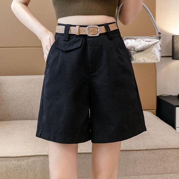 women's shorts khaki casual summer cargos 2021 high waist loose cotton wide leg short pants feminino, White;black
women's shorts khaki casual summer cargos 2021 high waist loose cotton wide leg short pants feminino, White;black