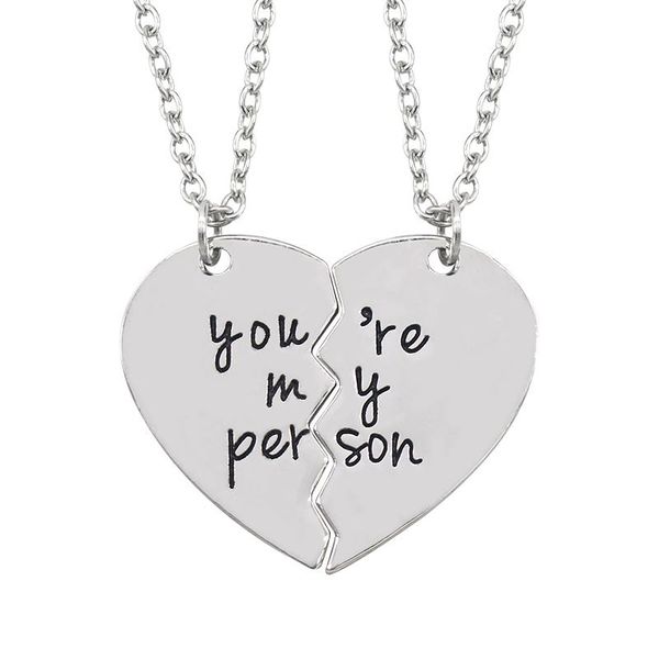 pendants fashion 2 pieces / set you are my person broken heart bff necklace silver alloy pendant male and female lover gift, Black
pendants fashion 2 pieces / set you are my person broken heart bff necklace silver alloy pendant male and female lover gift, Black