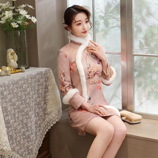 ethnic clothing h.rong.x 2021 winter elegant bodycon cheongsam dress retro traditional chinese improved qipao fashion large women chipao, Red
ethnic clothing h.rong.x 2021 winter elegant bodycon cheongsam dress retro traditional chinese improved qipao fashion large women chipao, Red
