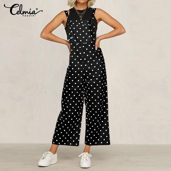 women's jumpsuits & rompers vintage casual sleeveless loose wide leg pant women celmia polka dot print elegant strap romper ladies trou, Black;white
women's jumpsuits & rompers vintage casual sleeveless loose wide leg pant women celmia polka dot print elegant strap romper ladies trou, Black;white