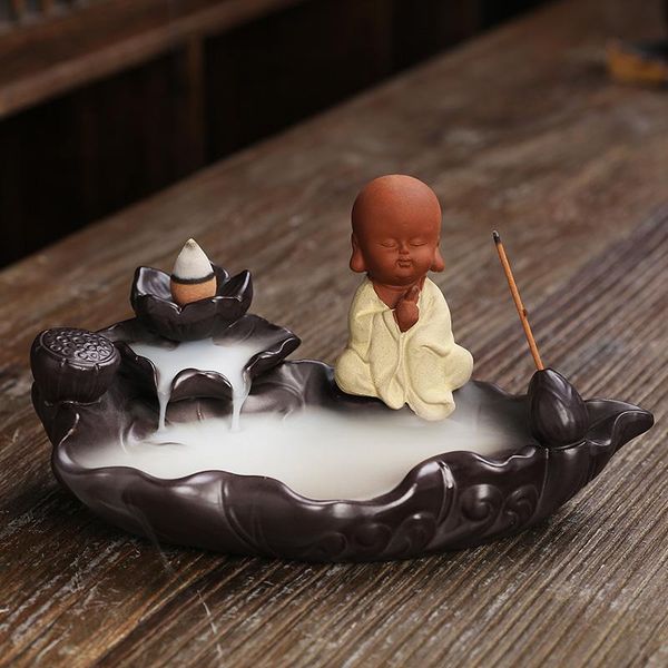 ceramic little monk backflow incense burner creative lotus pond night sandalwood decoration ornaments fragrance lamps
ceramic little monk backflow incense burner creative lotus pond night sandalwood decoration ornaments fragrance lamps