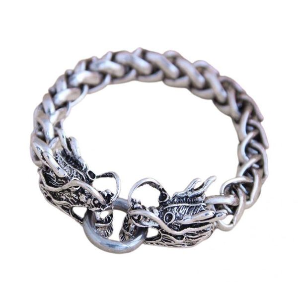 bangle sturdy antique silver color auspicious dragon simple chain fashion jewelry, Black
bangle sturdy antique silver color auspicious dragon simple chain fashion jewelry, Black