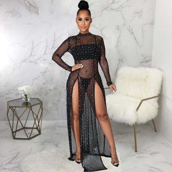 casual dresses rmsfe 2021 women's long sleeve round neck fashion nightclub high elastic mesh solid color dress, Black;gray 
casual dresses rmsfe 2021 women's long sleeve round neck fashion nightclub high elastic mesh solid color dress, Black;gray