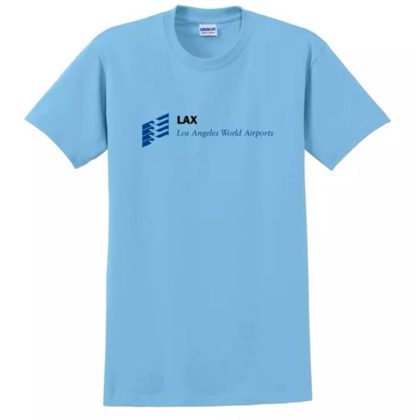lax tee shirt los angeles world airports california west coast sky blue t-shirt, White;black