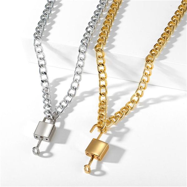 chains 2021 european and american style creative necklace simple personality punk thick chain lock key pendant collarbone, Silver
chains 2021 european and american style creative necklace simple personality punk thick chain lock key pendant collarbone, Silver