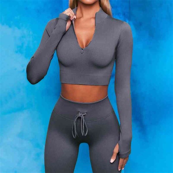 girdle long sleeve pants fitness yoga suit women's vertical stripe zipper shirt sports women, Gray
girdle long sleeve pants fitness yoga suit women's vertical stripe zipper shirt sports women, Gray