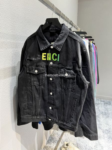 women's jackets autumn and winter high version b family rainbow gradient letter embroidery heavy industry washing classic men's wo, Black;brown
women's jackets autumn and winter high version b family rainbow gradient letter embroidery heavy industry washing classic men's wo, Black;brown