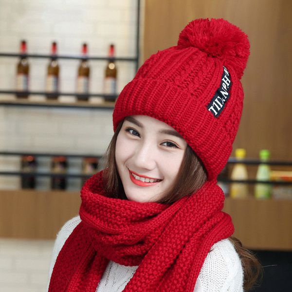 wide brim hats women autumn and winter fashion brand scarf knitting two piece gorros casual cap chapeu feminino bone 6013, Blue;gray
wide brim hats women autumn and winter fashion brand scarf knitting two piece gorros casual cap chapeu feminino bone 6013, Blue;gray