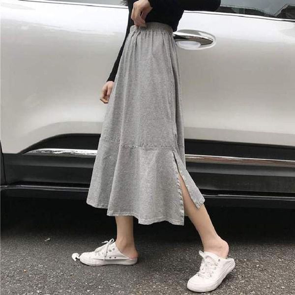 summer elastic waist split irregular solid color mid length women fishtail skirt skirts, Black
summer elastic waist split irregular solid color mid length women fishtail skirt skirts, Black