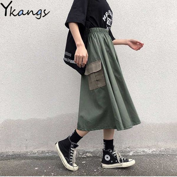 cotton khaki camo green pocket high waist cargo skirt streetwear harajuku korean women fashion a-line midi long skirt autumn 210619, Black
cotton khaki camo green pocket high waist cargo skirt streetwear harajuku korean women fashion a-line midi long skirt autumn 210619, Black
