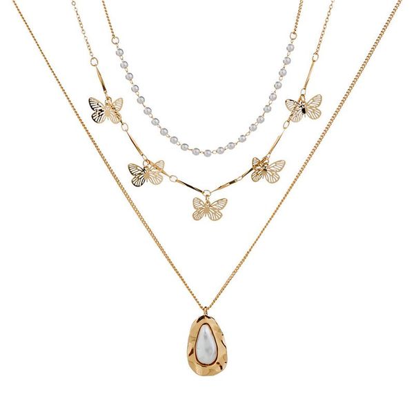 pendant necklaces hf jel women fashion multi-layered gold color three layers butterfly pearl necklace jewelry accessory, Silver
pendant necklaces hf jel women fashion multi-layered gold color three layers butterfly pearl necklace jewelry accessory, Silver