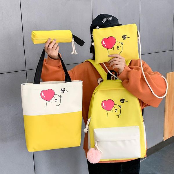 school bags cute for girls primary backpack 4 pcs canvas backbag big schoolbag student book bag mochila infantil 2021
school bags cute for girls primary backpack 4 pcs canvas backbag big schoolbag student book bag mochila infantil 2021