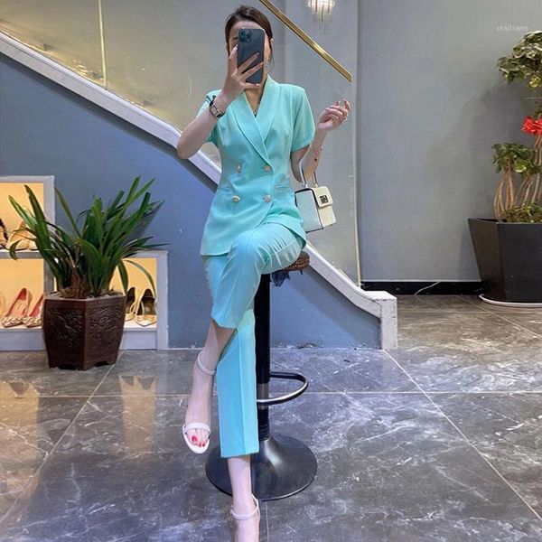 women's two piece pants 2021 summer women pieces suits short sleeve blazer coat +ankle-length trousers office lady 2 sets, White
women's two piece pants 2021 summer women pieces suits short sleeve blazer coat +ankle-length trousers office lady 2 sets, White