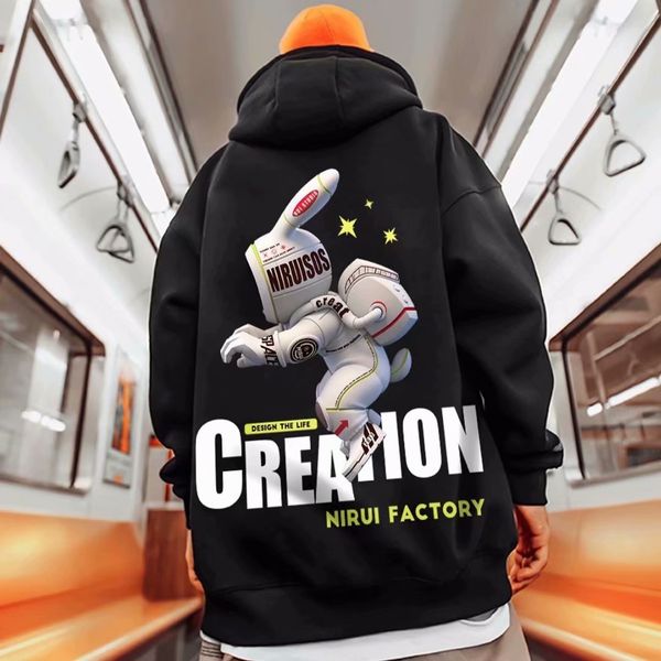 mens sweater astronaut sweater men's spring and autumn tide brand hoodie loose hip hop printed fashion high street, Black
mens sweater astronaut sweater men's spring and autumn tide brand hoodie loose hip hop printed fashion high street, Black