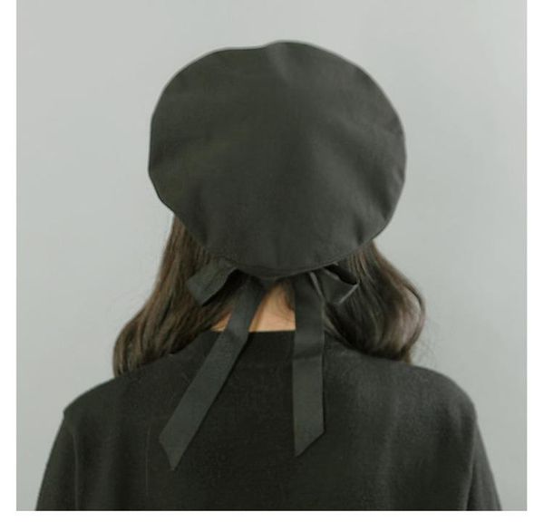 berets sweet and cute strappy bow beret solid color flat navy hat female spring autumn korean version, Blue;gray
berets sweet and cute strappy bow beret solid color flat navy hat female spring autumn korean version, Blue;gray