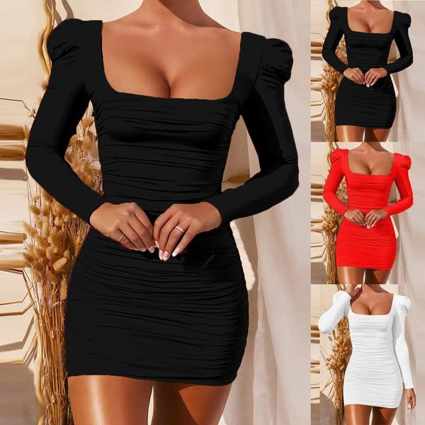 casual dresses fashion women ladies halter pile shoulder long sleeve dress hip skirt femme solid color clothes, Black;gray
casual dresses fashion women ladies halter pile shoulder long sleeve dress hip skirt femme solid color clothes, Black;gray