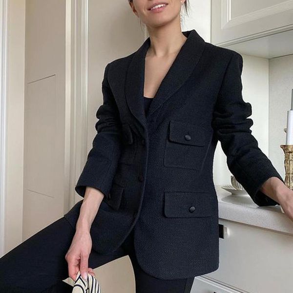 fashion solid notched regular blazers women elegant single breasted texture jackets spring casual pockets suits ladies women's, White;black
fashion solid notched regular blazers women elegant single breasted texture jackets spring casual pockets suits ladies women's, White;black