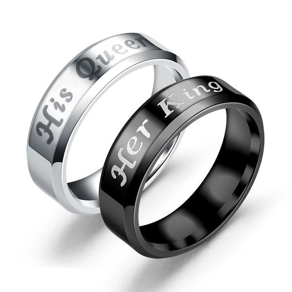 cluster rings the couple ring carving "queen and her king" stainless steel titanium jewelry, Golden;silver
cluster rings the couple ring carving "queen and her king" stainless steel titanium jewelry, Golden;silver