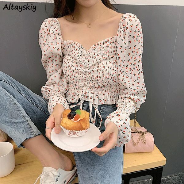 women's blouses & shirts women designer floral square collar skinny crop girls large size s-5xl teenagers korean style trendy femal, White
women's blouses & shirts women designer floral square collar skinny crop girls large size s-5xl teenagers korean style trendy femal, White