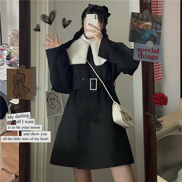 women's fur & faux french chic female winter jacket personality white skin lapel with pure thick-colored parka autumn bqlu, Black
women's fur & faux french chic female winter jacket personality white skin lapel with pure thick-colored parka autumn bqlu, Black