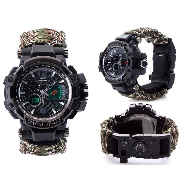 wristwatches men outdoor survival military watch fashion multifunctional compass waterproof led quartz sport male relogios masculino, Slivery;brown
wristwatches men outdoor survival military watch fashion multifunctional compass waterproof led quartz sport male relogios masculino, Slivery;brown