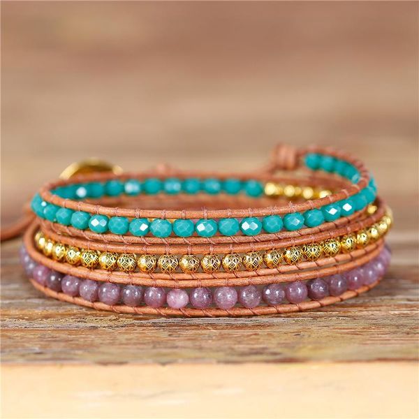 yuetong boho purple green gold leather wrap bracelet 3 times around gemstones beads drop charm bracelets, Golden;silver
yuetong boho purple green gold leather wrap bracelet 3 times around gemstones beads drop charm bracelets, Golden;silver