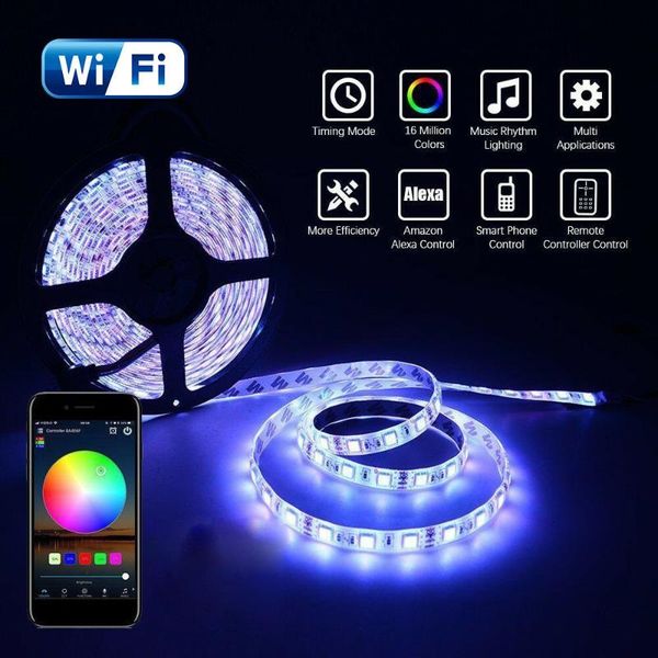 strips 5m smart wifi control color changing led rgb light compatible with amazon alexa sync to music for room party bar dec
strips 5m smart wifi control color changing led rgb light compatible with amazon alexa sync to music for room party bar dec