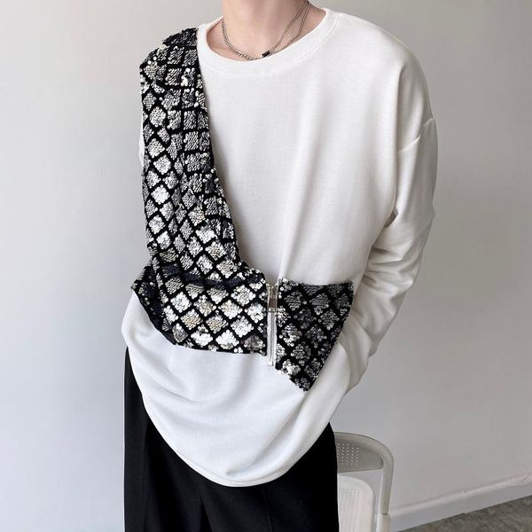 men's hoodies & sweatshirts men harajuku streetwear fashion loose pullover sweatshirt man nightclub trend clothing sequin vest splice, Black
men's hoodies & sweatshirts men harajuku streetwear fashion loose pullover sweatshirt man nightclub trend clothing sequin vest splice, Black