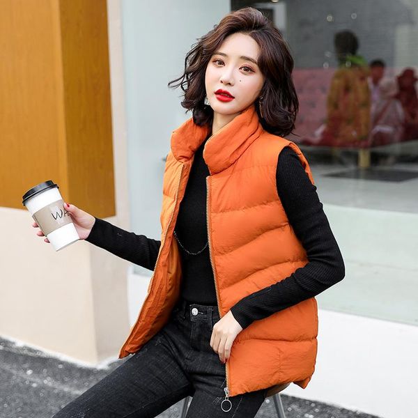 women's vests stand collar down cotton vest 2021 autumn winter korean loose large size warm thickened fashion coat waistcoat lady, Black;white
women's vests stand collar down cotton vest 2021 autumn winter korean loose large size warm thickened fashion coat waistcoat lady, Black;white