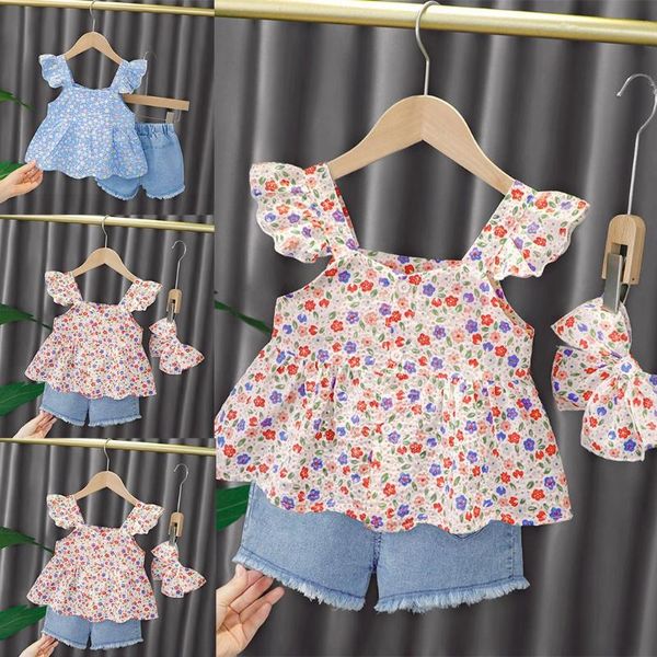clothing sets baby girl summer two pieces red blue sleeveless floral vest+denim shorts set infants cotton tank short pants outfit, White
clothing sets baby girl summer two pieces red blue sleeveless floral vest+denim shorts set infants cotton tank short pants outfit, White