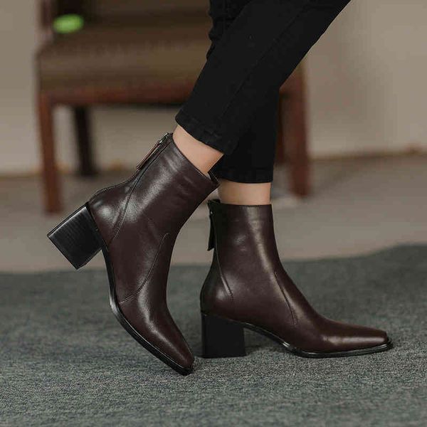 dress shoes qutaa 2022 genuine leather autumn winter women round toe square high heel motorcycle ankle boots size 34-39 ztg1, Black
dress shoes qutaa 2022 genuine leather autumn winter women round toe square high heel motorcycle ankle boots size 34-39 ztg1, Black