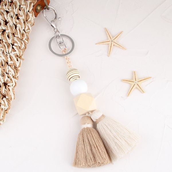 multicolor handmade wood beads tassel keychain bohemian key ring boho handbag accessories key holder jewelry gifts, Silver
multicolor handmade wood beads tassel keychain bohemian key ring boho handbag accessories key holder jewelry gifts, Silver