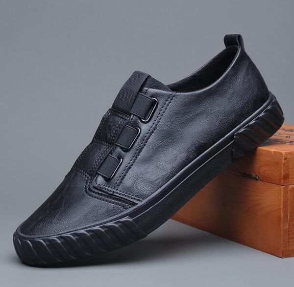 men leather casual shoes 2021 spring autumn new designer fashion slip-on man cool loafers flat shoes, Black
men leather casual shoes 2021 spring autumn new designer fashion slip-on man cool loafers flat shoes, Black
