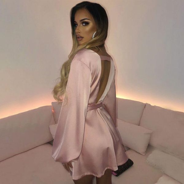 casual dresses 2021 european and american women's autumn fashion backless belt slim v-neck long sleeve dress for women party, Black;gray
casual dresses 2021 european and american women's autumn fashion backless belt slim v-neck long sleeve dress for women party, Black;gray