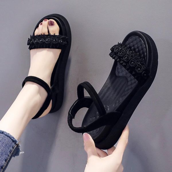 sandals 2021 roman korean shiny pearl women shoes slip on girl peep toe comfy black platform summer beach
sandals 2021 roman korean shiny pearl women shoes slip on girl peep toe comfy black platform summer beach