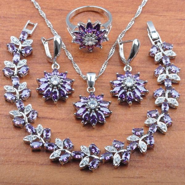 earrings & necklace natural austrian purple crystal jewelry sets wedding silver color and set pendant rings bracelet js0437
earrings & necklace natural austrian purple crystal jewelry sets wedding silver color and set pendant rings bracelet js0437