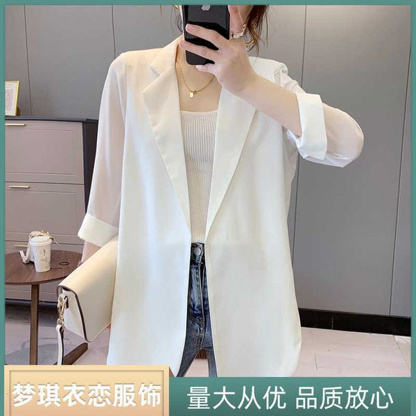spring and summer chiffon blazer women's white suit thin style drooping leisure temperament dign coat, Black;gray
spring and summer chiffon blazer women's white suit thin style drooping leisure temperament dign coat, Black;gray