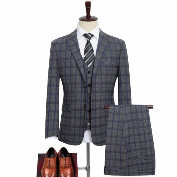 men's suits & blazers shan bao classic style plaid brand large size wedding banquet business casual loose suit jackets vest pants, White;black
men's suits & blazers shan bao classic style plaid brand large size wedding banquet business casual loose suit jackets vest pants, White;black