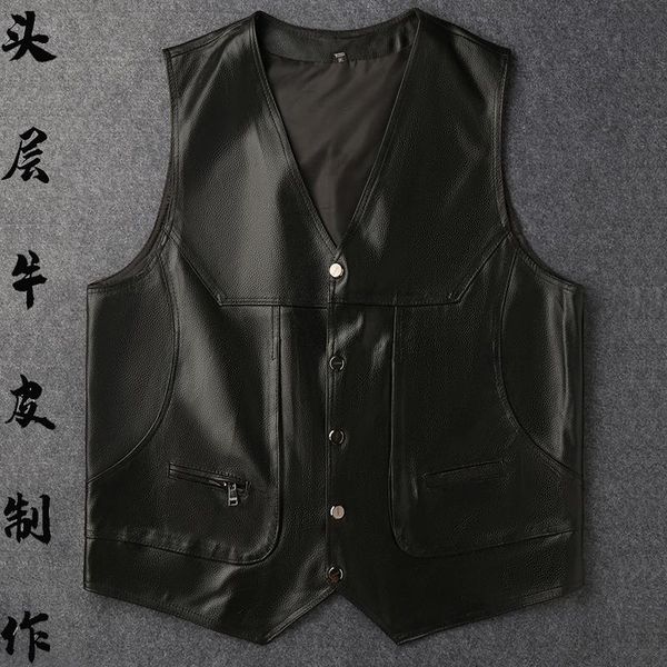 men's vests 2021 leather vest spring and autumn casual v-neck, Black;white
men's vests 2021 leather vest spring and autumn casual v-neck, Black;white