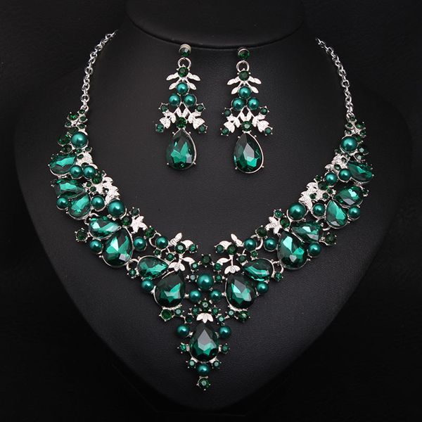 jewelry sets 2021 trend wedding set green stone earrings necklace s for women bridesmaid gift crystal female 2 pcs, Black
jewelry sets 2021 trend wedding set green stone earrings necklace s for women bridesmaid gift crystal female 2 pcs, Black