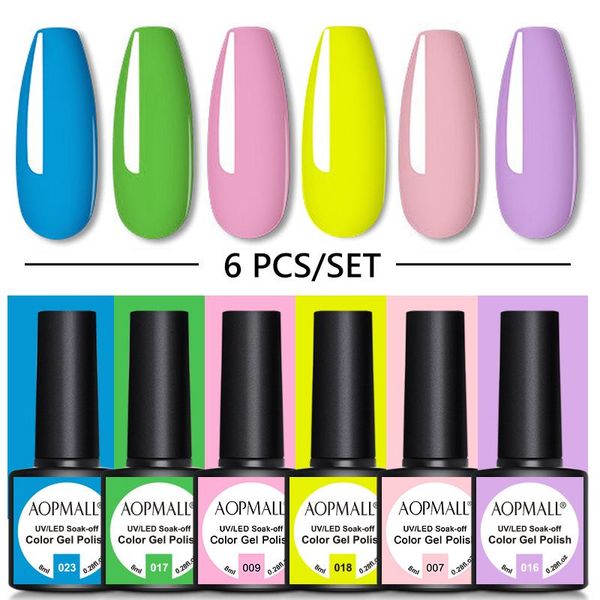 nail gel aopmall® 6 color 8ml polish set neon kit hand tools for nails, Red;pink
nail gel aopmall® 6 color 8ml polish set neon kit hand tools for nails, Red;pink