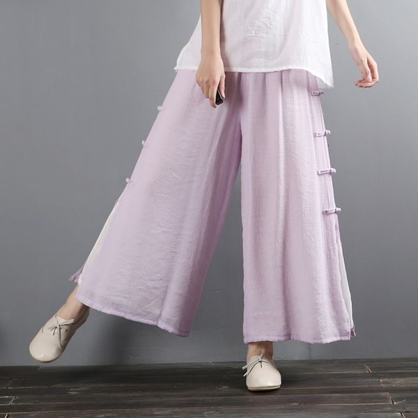 chinese wide leg pants summer linen loose trousers-women vintage lady ethnic yoga bottoms leisure side button pants 10439, Red
chinese wide leg pants summer linen loose trousers-women vintage lady ethnic yoga bottoms leisure side button pants 10439, Red