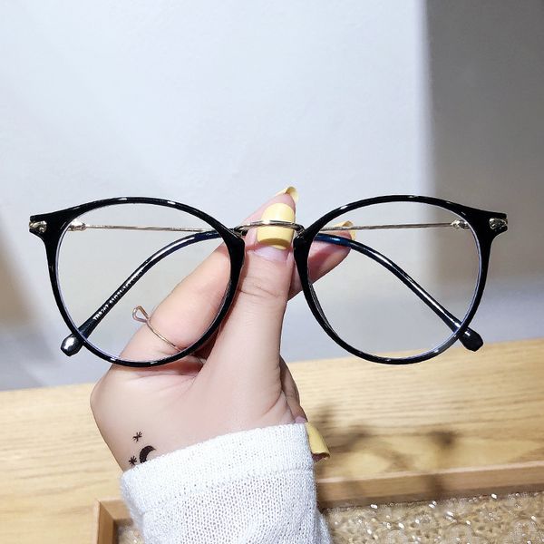 designer sunglasses blue light proof glasses for women with myopia black plain eye korean fashion men round frame, White;black
designer sunglasses blue light proof glasses for women with myopia black plain eye korean fashion men round frame, White;black