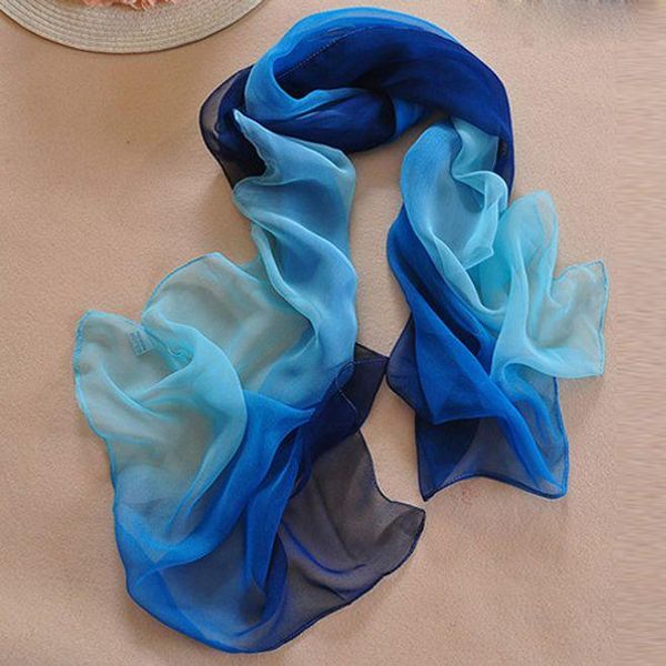 scarves thin scarf beach shawl women gradual georgette chiffon blend colors silk female long design 160x50cm, Blue;gray
scarves thin scarf beach shawl women gradual georgette chiffon blend colors silk female long design 160x50cm, Blue;gray