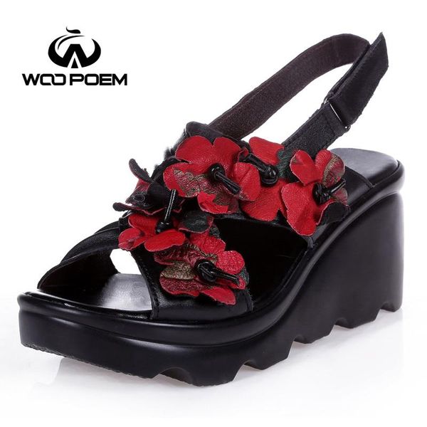summer shoes woman breathable genuine leather sandals fashion high heel wedeges flower sandale women, Black
summer shoes woman breathable genuine leather sandals fashion high heel wedeges flower sandale women, Black