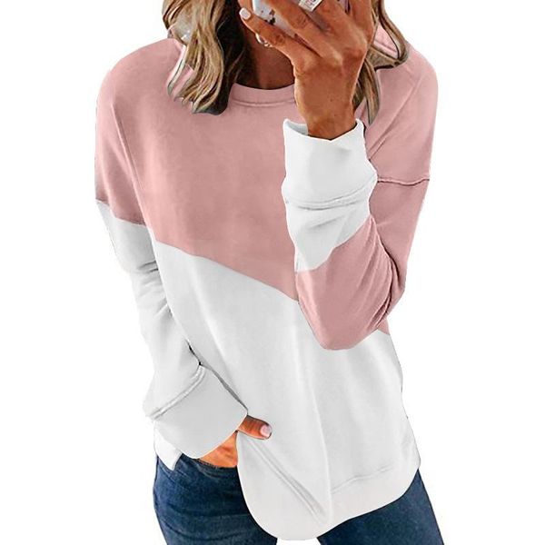 women's hoodies & sweatshirts color-blocking long-sleeved round neck contrast color loose sweater t-shirt women sweatshirt hoodie, Black
women's hoodies & sweatshirts color-blocking long-sleeved round neck contrast color loose sweater t-shirt women sweatshirt hoodie, Black
